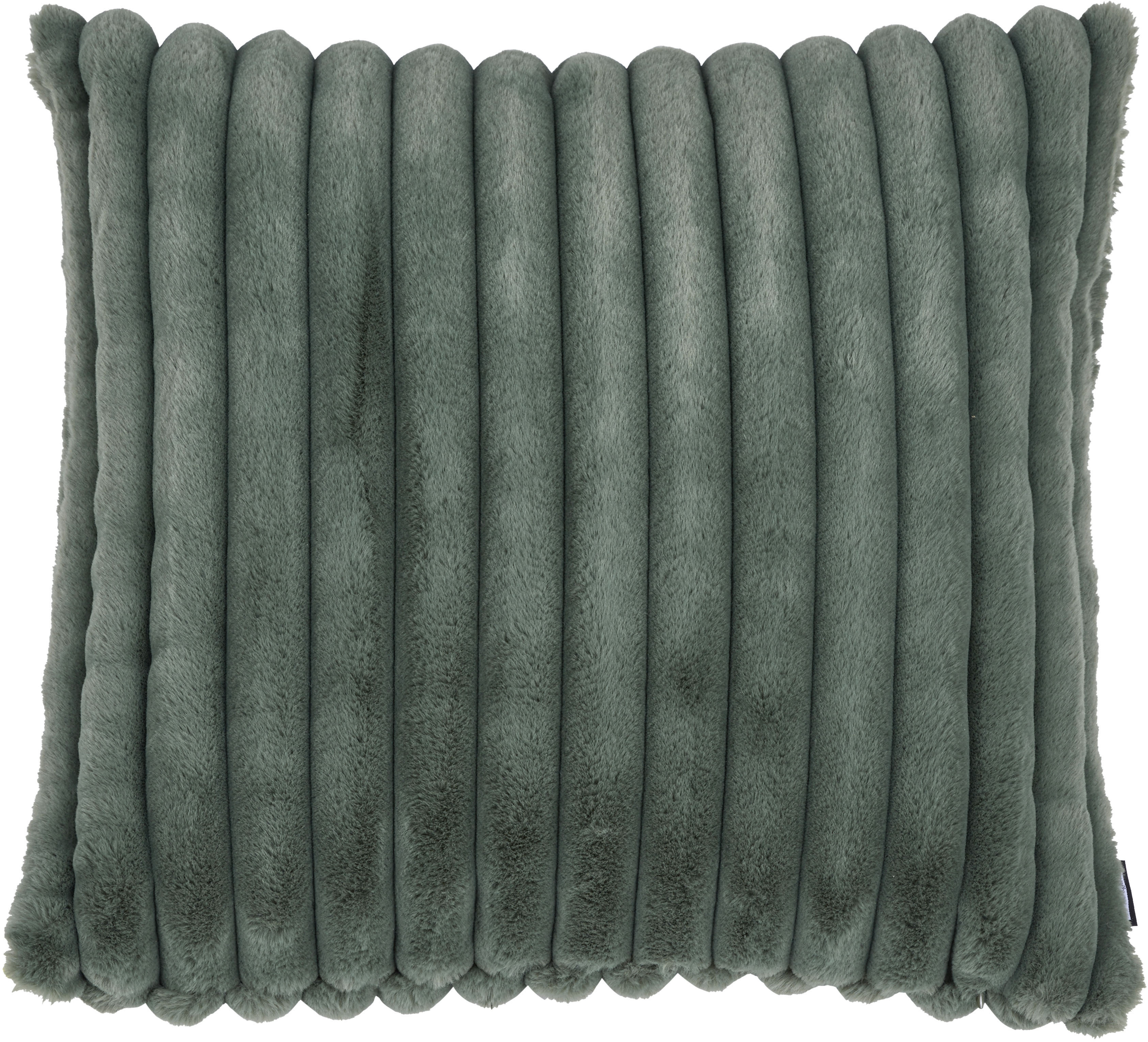 Sitzkissen DONE. "Polar", grün (iceberg grün, felloptik gesteppt unifarben), B:50cm H:50cm L:50cm, Polyester, Dekokissen_Sitzkissen_Kissenhüllen, Sitzkissen, Kissenhülle aus leichtem Flanell