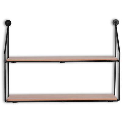 Ablageregal MIRRORS AND MORE "BELINA", schwarz, B:35cm H:25cm T:10cm, Metall, MDF, Regale, Kombination aus Holz und Metall Image