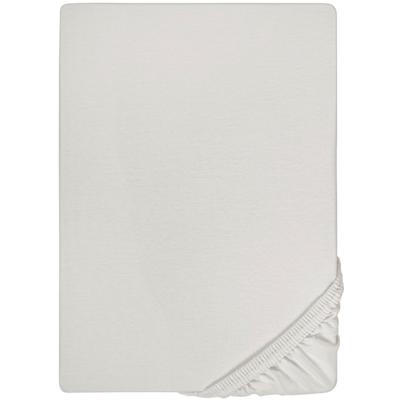 Spannbettlaken BIBERNA "Thea", grau, B:120-130cm L:200-220cm, Jersey-Elasthan, Obermaterial: 97% Baumwolle, 3% Elasthan, Laken, aus Baumwolle, für Matratzen bis 25 cm Höhe, Bettlaken, Spannbetttuch Image