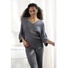 T-Shirt FRENCH CONNECTION, Damen, Gr. 32/34, grau (dunkelgrau meliert), Obermaterial: 40% Viskose (LENZING ECOVERO), 30% Polyacryl, 30% Polyester, meliert, casual, bequem kurz, V-Ausschnitt, Kurzarm weit, Shirts, mit weiten Ärmeln, Loungewear