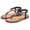 Zehentrenner LASCANA, Damen, Gr. 37, schwarz, Obermaterial: 100% Lederimitat. Decksohle: 100% Lederimitat. Laufsohle: 100% Synthetik, unifarben, elegant, Schuhe Zehenstegsandale, mit Schmucksteinchen, Sandale VEGAN
