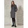 Sweatkleid CECIL, Damen, Gr. S (38), US-Größen, grau (platinum grau meliert), Web, 70% Baumwolle, 30% Polyester, gestreift, casual, normal kniefrei, hoch geschlossener Ausschnitt, Langarm Bündchen, Kleider, knielang