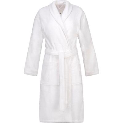 Unisex-Bademantel ESPRIT "Mono, ideal für Sauna & Spa, Hotelbademantel, Morgenmantel" Gr. S, weiß, L:105cm in Gr. S, Webfrottier, Hausmäntel, mit Schalkragen & Logostickerei Image