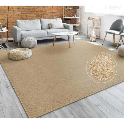 Teppich PACO HOME "Porto 890", gold (goldfarben), B:160cm H:13mm L:220cm, Obermaterial: 100% Polypropylen, Teppiche, Kurzflor, Uni-Farben, ideal im Wohnzimmer & Schlafzimmer Image