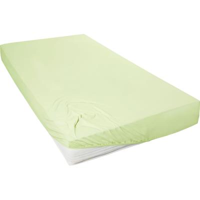 Spannbettlaken PRIMERA "Mako-Feinjersey Spannbetttuch", grün (hellgrün), B:140-160cm L:200cm, Mako-Jersey, Obermaterial: 100% Baumwolle, Laken, Geeignet für Standardmatratzen bis 22 cm, 100% Baumwolle Image