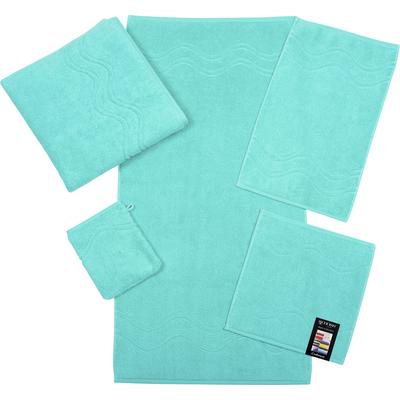 Seiftuch ROSS "Cashmere feeling", blau (bleached aqua), B:30cm L:30cm, Frottier, Handtücher (Packung), mit Wellen-Bordüre Image