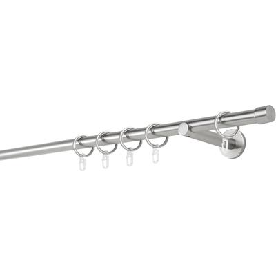 Gardinenstange MYDECO "20mm Cap Wandträger 12 cm", silber (edelstahlfarben), L:380cm, Gardinenstangen Image