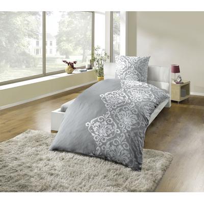 Bettwäsche KINZLER "Polycotton Flanell Bettwäsche", grau, B/L: 155cm x 220cm, , Polycotton, B/L: 80cm x 80cm, Polycotton, Obermaterial: 65% Baumwolle, 35% Polyester, Bettwäsche, Besonders weich Image