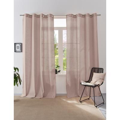 Vorhang "Linsdorf" Gr. 1, grau (taupe), B:140cm H:160cm, Polyester, HOME AFFAIRE COLLECTION, Gardinen, Leinenstruktur, halbtransparent Image