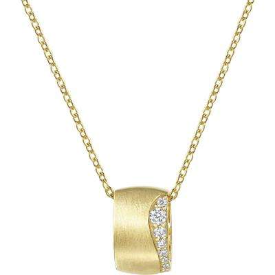 Kette mit Anhänger FIRETTI "Schmuck Geschenk Silber 925 Halsschmuck Ankerkette", gold (gelbgoldfarben, kristallweiß), Ha