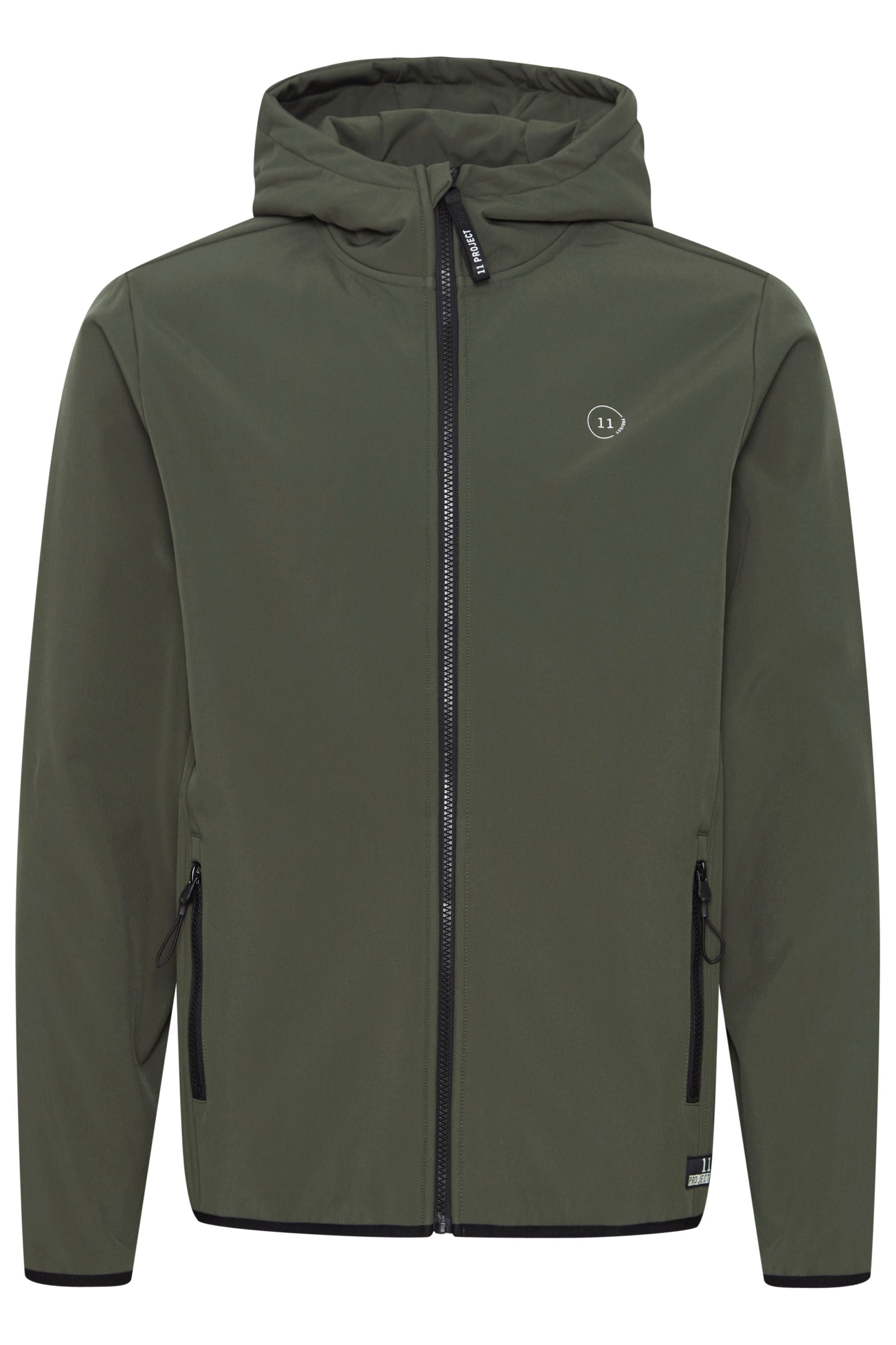 Softshelljacke 11 PROJECT "Softshelljacke PRUlfert", Herren, Gr. XXL, grün (deep depths), Obermaterial: 92% Polyester PES. 8% Elasthan EL., Casual, regular fit normal, Jacken Softshelljacke