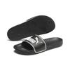 Badesandale PUMA "LEADCAT FTR", Gr. 48,5, schwarz-weiß (puma schwarz, puma team gold, puma weiß), Synthetik, sportlich, Schuhe Badelatschen Pantolette