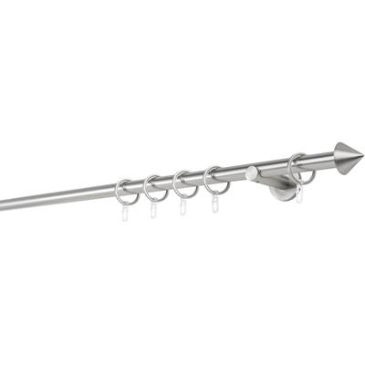 Gardinenstange MYDECO "20mm Spitze Wandträger 6,5 cm", silber (edelstahlfarben), L:280cm, Gardinenstangen Image