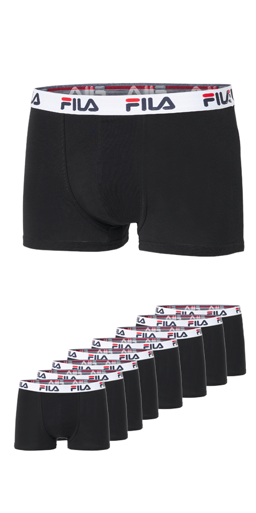 Boxershorts FILA "MAN BOXER SHORTS", Herren, Gr. M, schwarz, Obermaterial: 95% Baumwolle, 5% Elasthan, unifarben, körpernah, Unterhosen, mit ergonomischem Schnitt Image
