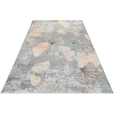 Outdoorteppich ESPRIT "Rivera, ESP-20088", blau (blau, grau), B:133cm H:4mm L:200cm, Polypropylen (PP), Teppiche, In- und Outdoor geeignet, Florales Dessin, Terrasse, Balkon Image