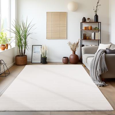 Teppich AYYILDIZ TEPPICHE "SKY 5400", beige (cream), B:80cm H:7mm L:250cm, Polyester, Teppiche, Läufer, Besonders weich, Softfllor, waschbar Image