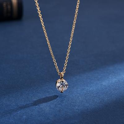 TEMU Circular Zirconia Pendant Necklace For Women, A Trendy And Versatile Accessory That Is Popular Among Internet Celebrities. Image