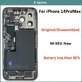 Alloggiamento telaio centrale smontato per iPhone 14 Pro Max con batteria, cover posteriore in vetro, gruppo wireless NFC, 90% nuovo