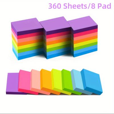 TEMU 360 /8 Books Fluorescent , 3.8x5.1 Cm, 8 Of -adhesive , Colored , Suitable For , , , , 45 /