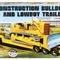 Skill 3 Model Kit Construction Bulldozer And Lowboy Trailer Set Of 2 Pieces 1/25 Scale Model By Amt