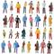 100Pcs 1:100/150/200 Scale Model Miniature Figures N Scale Painted Scenes Modelling People Assorted Poses