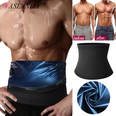 Männer Abnehmen Body Shaper Sauna Schweiß Gürtel Taille Trainer Korsetts Bauch Gürtel zum Abnehmen Bauch Fett Brenner Brennen Mann Image