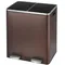 16 gallon stainless steel trash can, 60L double compartment, metal double trash can, household trash