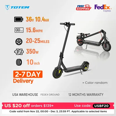 Electric Scooter Moped 21MPH 37.5 Miles 36v 350w 10 Inch 10Ah Foldable Mobility Escooter Front