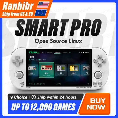 Trimui Smart Pro Handheld Game Console 4.96'' IPS Screen Linux System Joystick RGB Lighting Trimui