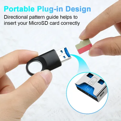 SD Card Reader High Speed USB 3.0 Memory Card Reader Adapter for PC/Laptop/Smart Phone/Driving