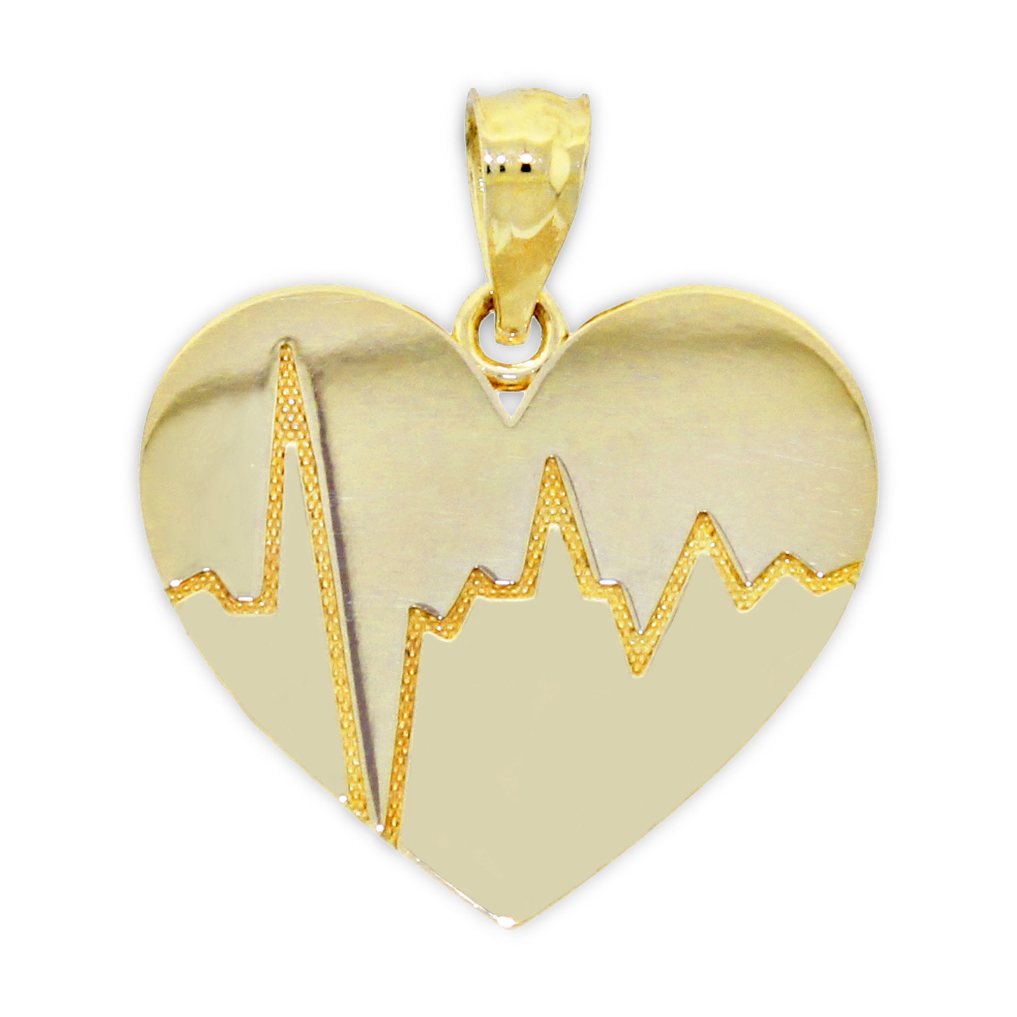 Ciondolo a forma di cuore in oro - Cuore in oro massiccio 10 carati - Catena in oro opzionale - Collana a cuore - Gioielli a forma di cuore in oro