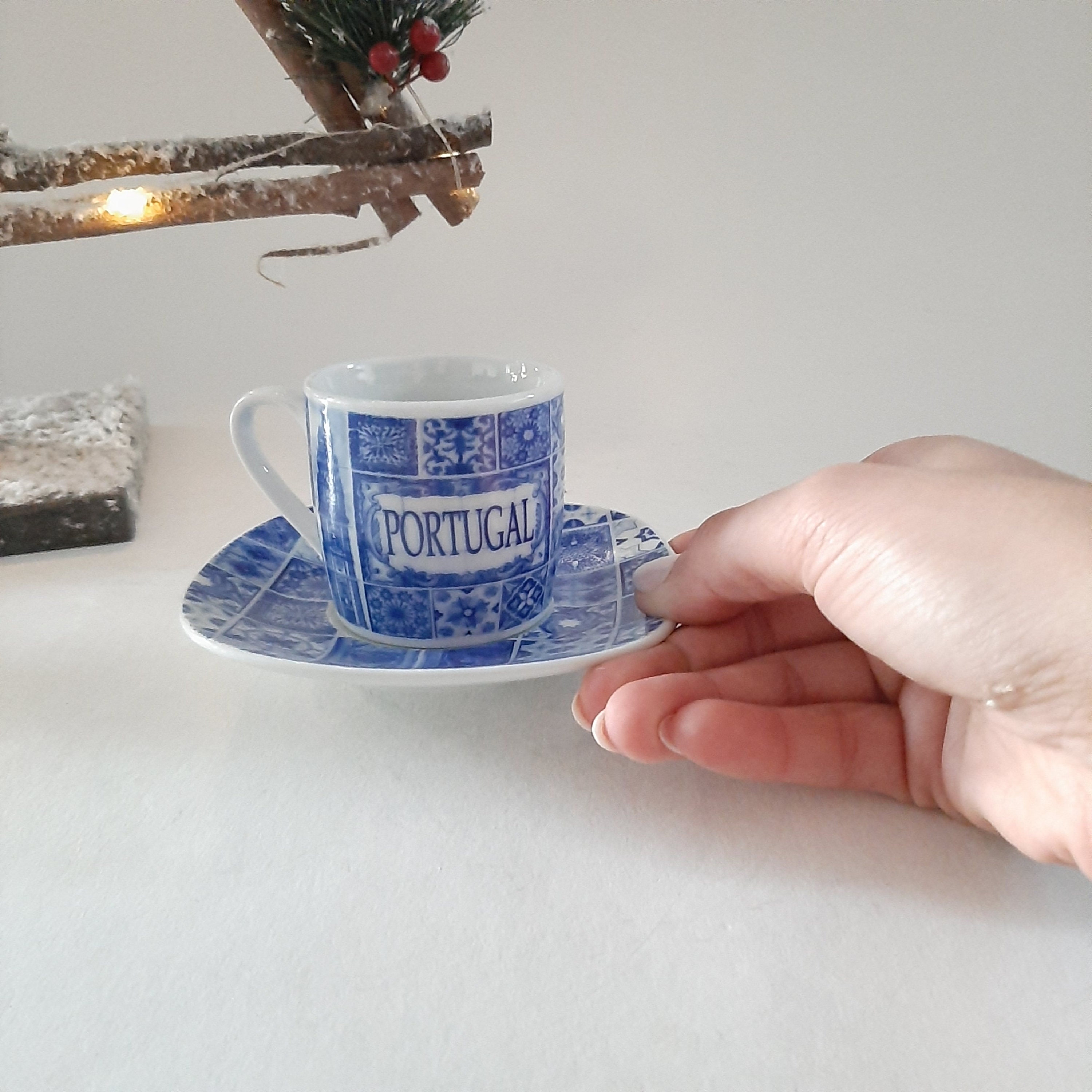 Set di 6 tazze da caffè espresso / tazze portoghesi / tazze da caffè / tazze in ceramica / tazze da caffè / tazze vintage / tazze da viaggio / tazze b