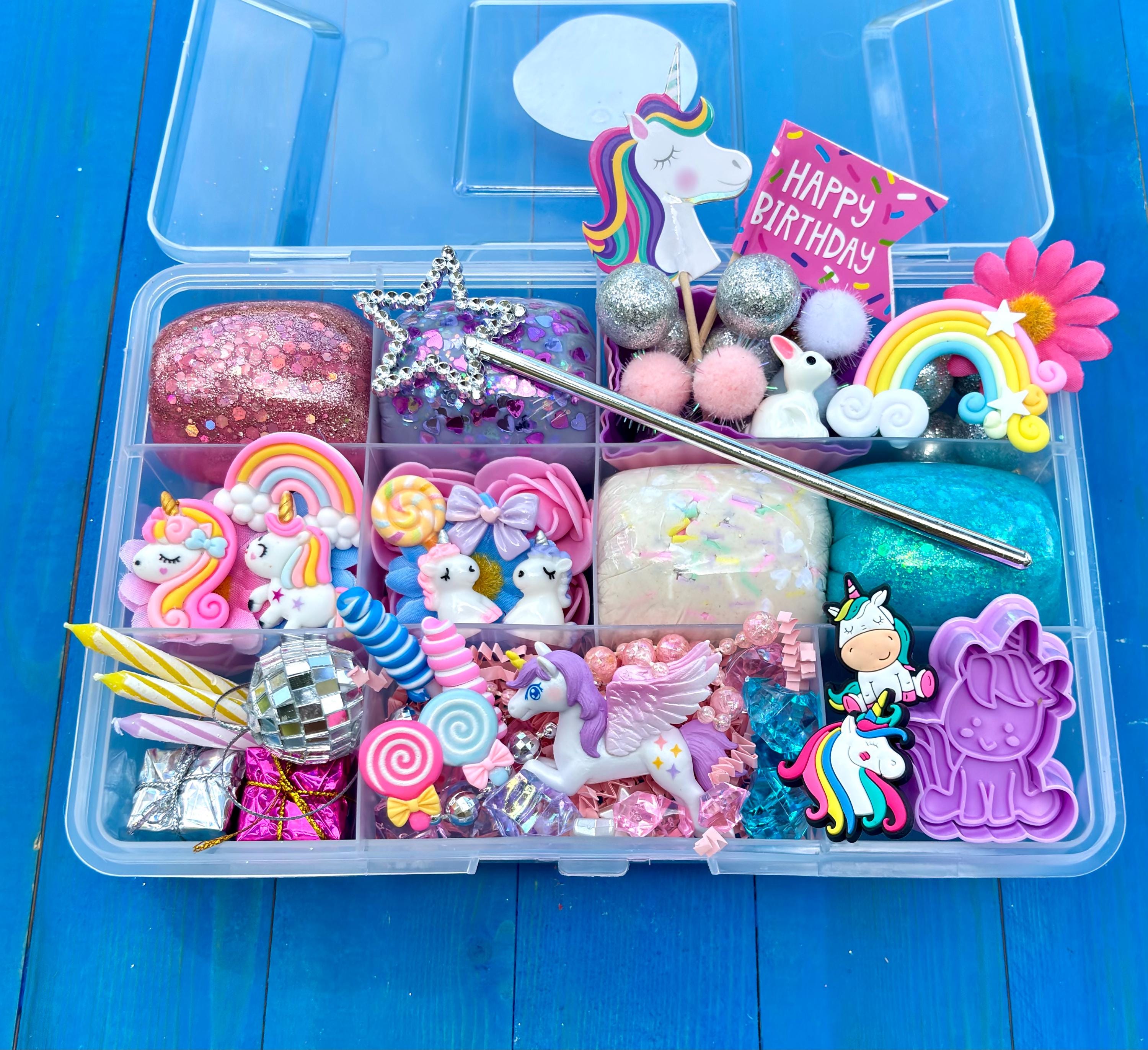 Kit di pasta modellabile per compleanno con cupcake unicorno, gioco con unicorno, kit di pasta modellabile, kit di pasta modellabile, kit di pasta mod