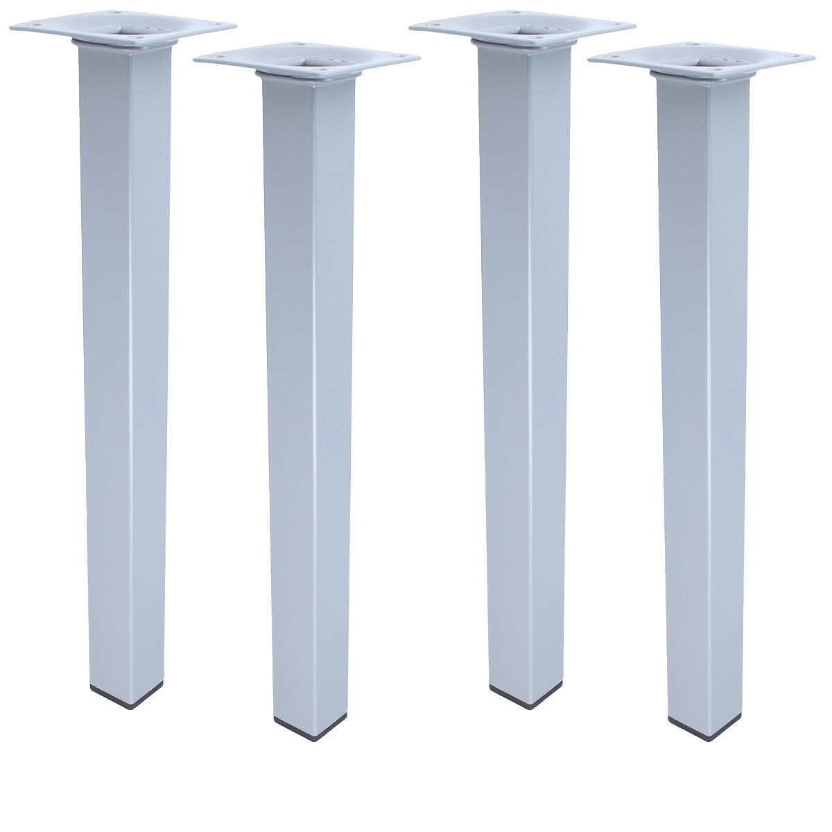 MS Beschläge Stilvolles 300mm 4er Set Möbelfüße Silber eckig Sofastempel Tischfüße Bettfüße Image