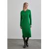 Midikleid STREET ONE, Damen, Gr. 36, EURO-Größen, grün (vibrant grün), Web, 50% Baumwolle, 50% Polyacryl, unifarben, casual, normal lang, Rundhals, Langarm Bündchen, Kleider, mit Rundhalsausschnitt