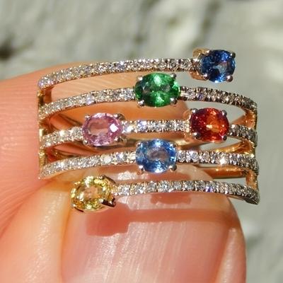 TEMU Elegant Women' Ring With Cubic Zirconia - Luxurious For Parties & Banquets, April Birthstone Image