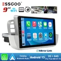 ESSGOO Autoradio 9" Android 13 Auto Wireless Carplay Lettore Multimediale Video GPS Navigazione Car Stereo Bianco per FIAT 500 07-2015