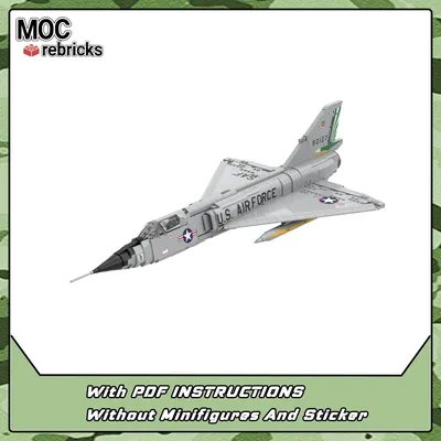 Militärische Serie F-106 Delta Dart Moc Luftwaffe Kämpfer Baustein Montage Modell Ziegel Puzzle Image