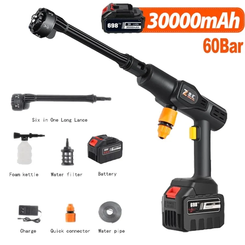 Hochdruckreiniger Auto Wasserpistole Hausgarten Reinigung Waschmaschine Pistole 6-1 Batterie Waschmaschine