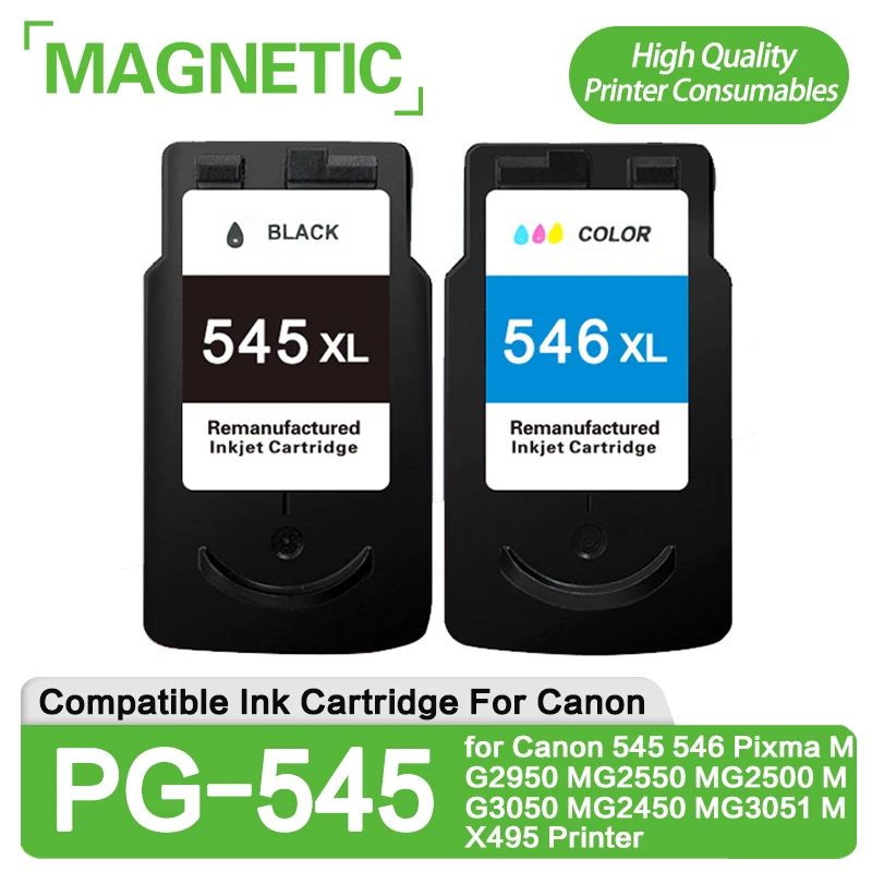 PG 545 PG 546 545XL 546XL Kompatible Tintenpatrone für Canon 545 546 Pixma MG2950 MG2550 MG2500 MG3050 MG2450 MG3051 MX495 Drucker Image