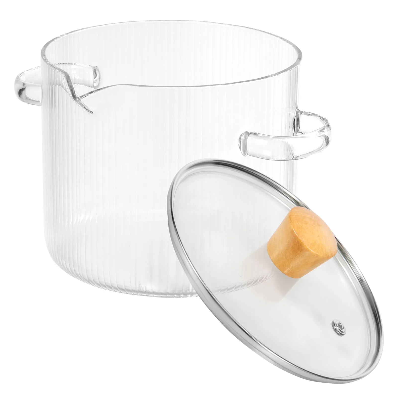 1,6/2,3 l Glas-Kochtopf mit Deckel, Glas-Topf, Müsli, Schüsseln, Topf für Herd, hohes Borosilikat, klares Kochen, Suppe, Backformen Image
