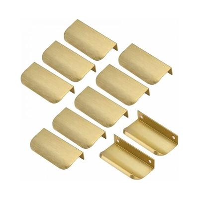 Cyslmuk - 10 Stück Achsabstand 64 mm Goldgriff Gold Möbelgriff Unsichtbarer Möbelgriff Image