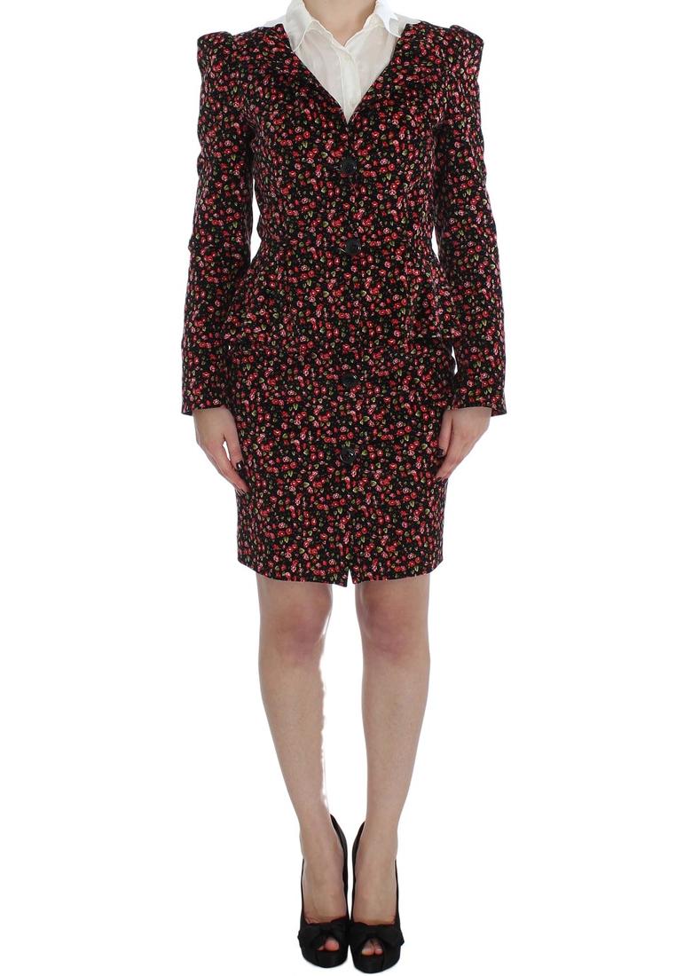 BENCIVENGA Damen Schwarzer Multicolor Floral-Anzug Image