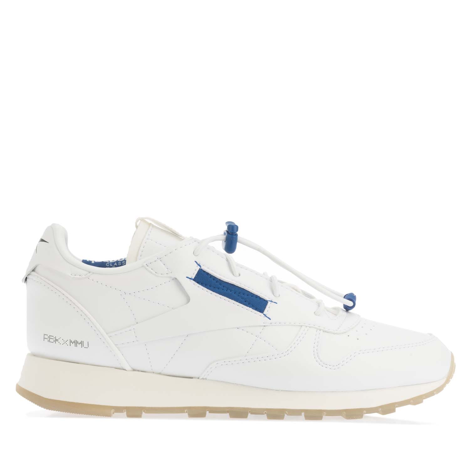 Reebok Mens x Milk Makeup Classic Vegan Shoes in White Blue - Size UK 5.5 | Reebok Sale | Discount Designer Brands