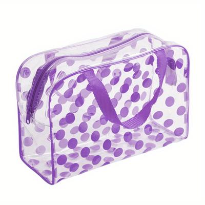 TEMU 1pc Travel Storage Bag, Transparent Toiletry Bag, Portable Clear Makeup Bags, Cosmetic Pouches For , Pvc Zippered Bags For Vacations Traveling Bathroom