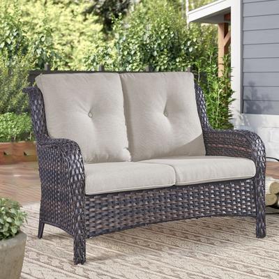 Outdoor Patio Wicker Loveseat Sofa - 2-Seater Rattan Sofa