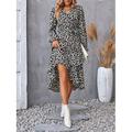 Femme Robe mi-longue Robe casual Robe Évasée Robe Portefeuille Robe Trapèze Décontractées du quotidien Standard Floral manche longue Col V Noir Violet Vert Eté Printemps Automne