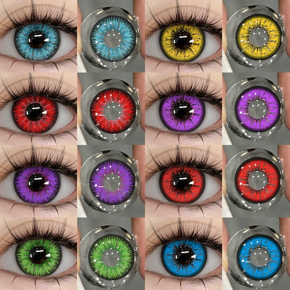 EYESHARE 1 paire de lentilles de Contact colorées Cosplay pour les yeux accessoires d