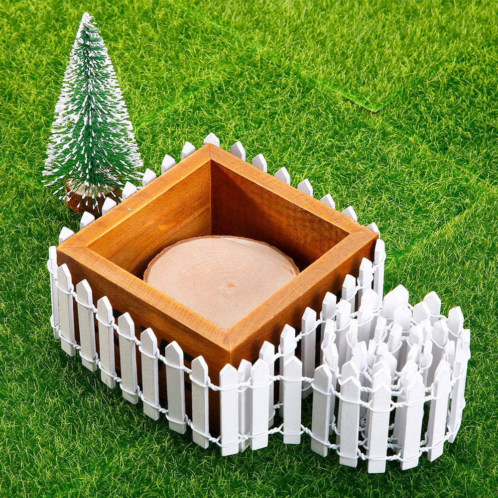 1 Stück Mini-Holzzaun für Feengärten und Blumentopfverzierungen – langlebige Heim- und Gartendekoration, perfekt für Weihnachten Image