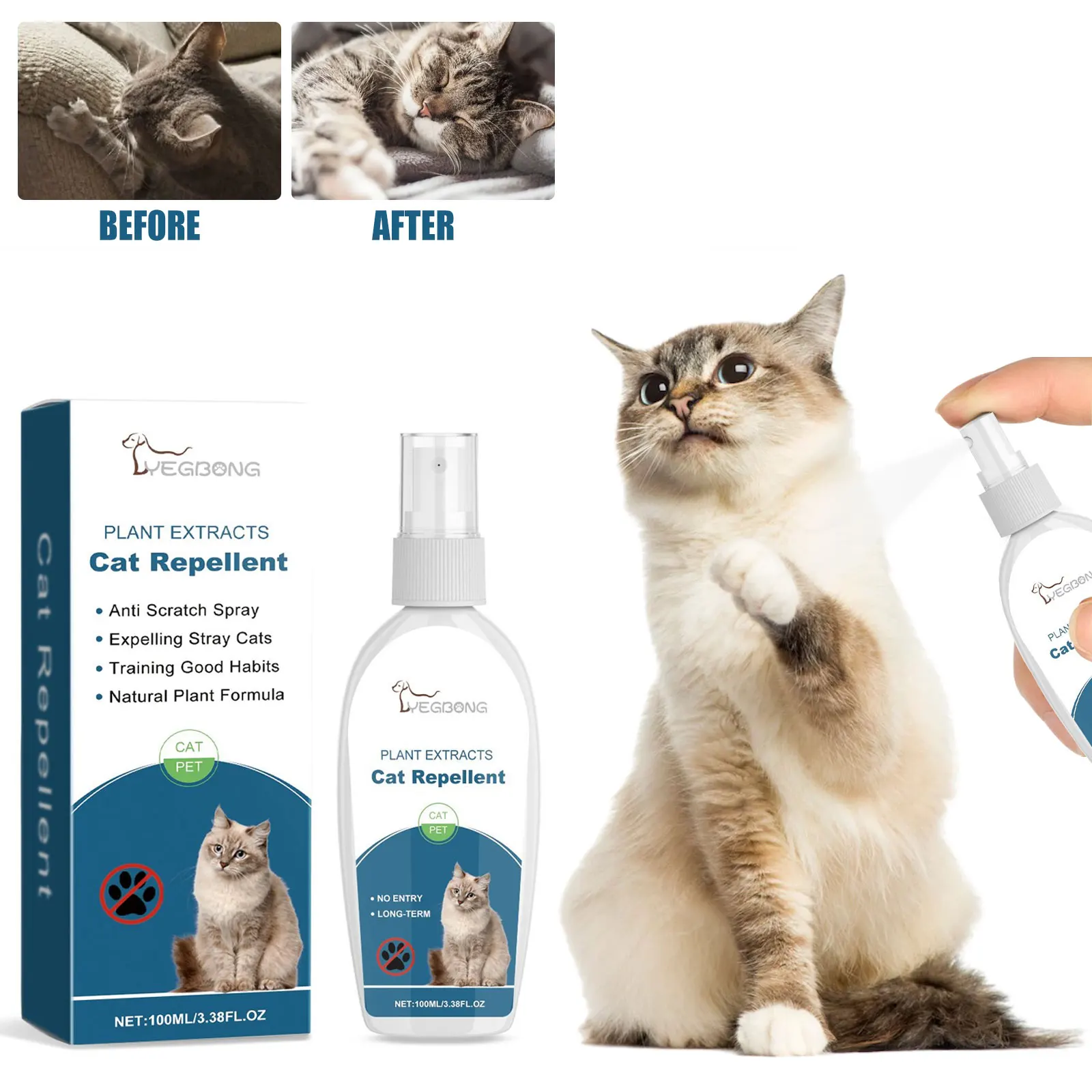 Katzen abschreckung spray verhindern Kauen beißen Sperr bereich Verhalten Korrektor Training Sofa Protector Haustier aufhören zu kratzen Spray Image